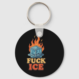 Porte-clés Cute Ice Cube Sur Le Feu Manifestation De Glace Dé