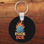 Porte-clés Cute Ice Cube Sur Le Feu Manifestation De Glace Dé (Recto)