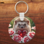 Porte-clés Cute January Hedgehog with Garnet Heart (Recto)