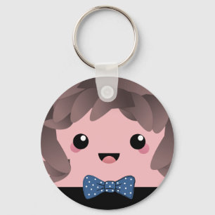 Porte-clés Cute joyeux visage kawaii japonais dessin animé po