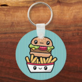 Porte-clés Cute Junk Food hamburger et frites (Recto)