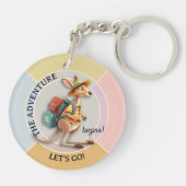 Porte-clés Cute Kangaroo Traveler The Adventure Begins (Dos)