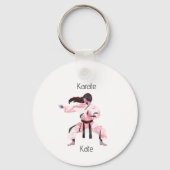 Porte-clés Cute Karate Girl Martial Arts (Verso)