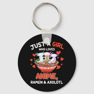 Porte-clés Cute Kawaii Anime Axolotl Japonais Ramen nouilles 