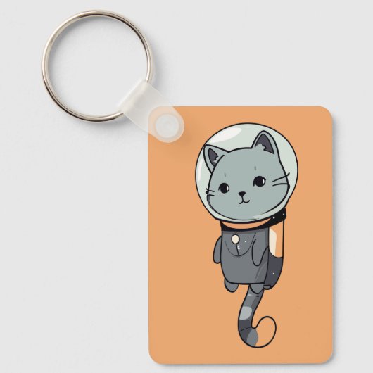 Porte-clés Cute Kawaii Astronaut Kitten (Recto)