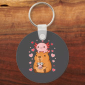 Porte-clés Cute Kawaii Axolotl Capybara Bubble Tea Boys Girls (Recto)