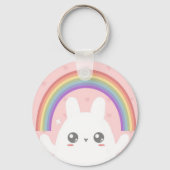 Porte-clés Cute Kawaii Bunny et Rainbow Personnalisé (Verso)