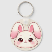 Porte-clés Cute Kawaii Bunny Face Keychain (Recto)