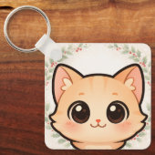 Porte-clés Cute Kawaii Cat Face Keychain (Recto)