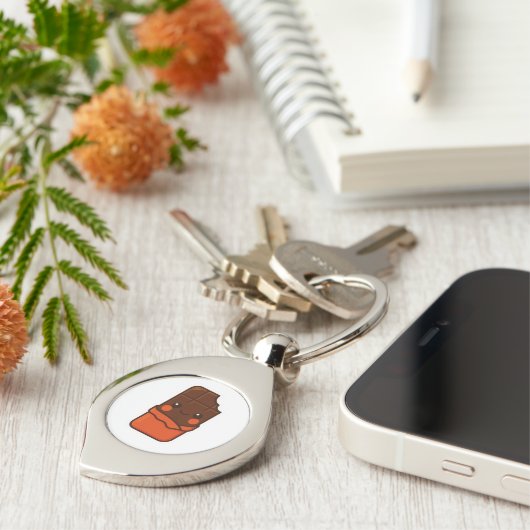 Porte-clés Cute Kawaii Chocolat Bar (Côté )