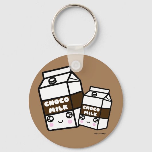 Porte-clés Cute Kawaii Chocolat Lait Douce Lait Laitier Produ (Recto)