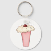 Porte-clés Cute Kawaii Cupcake Milkshake avec cerise (Recto)