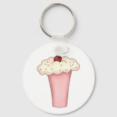 Porte-clés Cute Kawaii Cupcake Milkshake avec cerise (Verso)