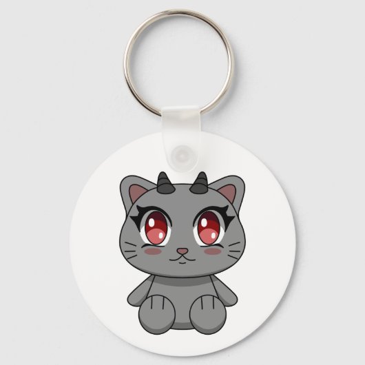 Porte-clés Cute Kawaii Demon Chat (Recto)