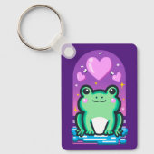 Porte-clés Cute Kawaii Froggie Frog & Coeurs (Recto)