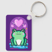 Porte-clés Cute Kawaii Froggie Frog & Coeurs (Verso)