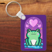 Porte-clés Cute Kawaii Froggie Frog & Coeurs (Recto)