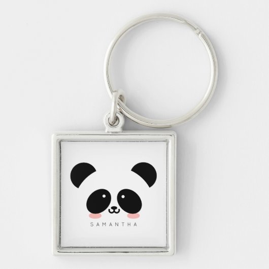 Porte-clés Cute Kawaii Panda | Add Your Name (Devant)