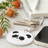 Porte-clés Cute Kawaii Panda| Ajouter votre nom (Devant droit)