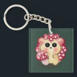 Porte-clés Cute Kawaii Red Mushroom Hedgehog Toadstool Art<br><div class="desc">Add a touch of forest magic to your day with this incredibly cute Mushroom Hedgehog design! This adorable woodland hybrid character features a glossy red toadstool cap with pink dots and big, sweet anime-style eyes. This kawaii illustration perfectly captures the trendy cottagecore and fairycore aesthetics. It makes a wonderful gift...</div>