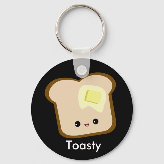 Porte-clés Cute kawaii toasty toast and butter keychain (Recto)