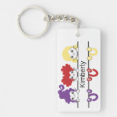 Porte-clés Cute Kawaii Witch Sisters Cats Name Monogram (Devant)