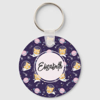 Cute Kitty Chat Astronauts Motif