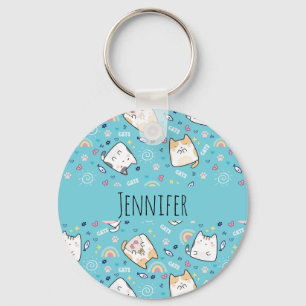 Porte-clés Cute Kitty Chat Motif Whimsical