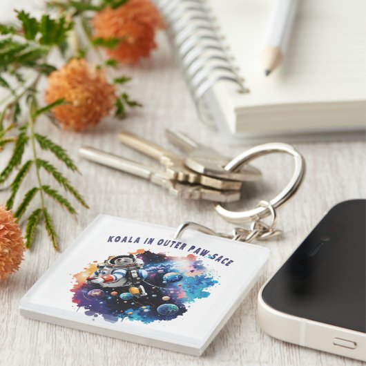 Porte-clés Cute Koala dans l'espace extra-atmosphérique, astr (Devant Droit)