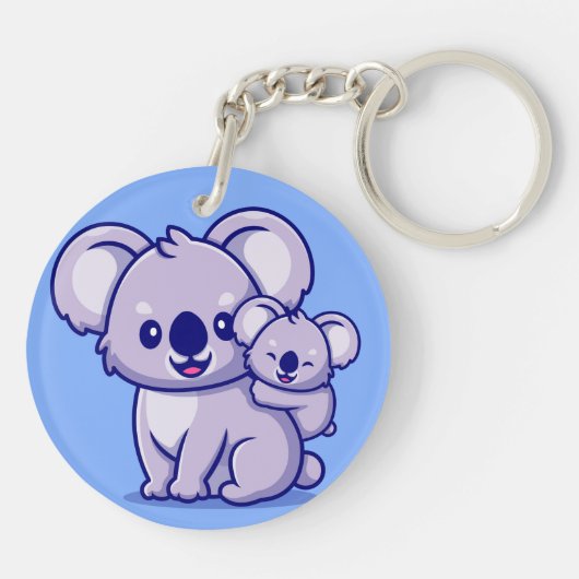 Porte-clés Cute Koala Et Bébé (Dos)