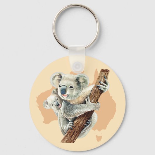 Porte-clés Cute Koala Maman et bébé (Recto)