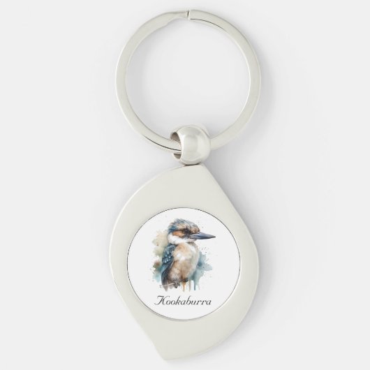 Porte-clés Cute Kookaburra sur une branche, personnalisé (Devant)
