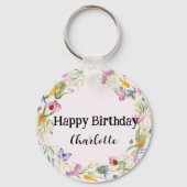 Porte-clés Cute Ladybug Butterfly Daisy floral Rustique Motif (Verso)