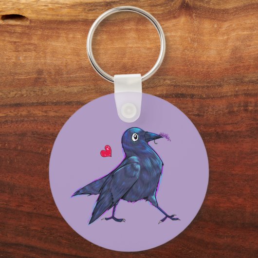 Porte-clés Cute Lavender Crow (Recto)