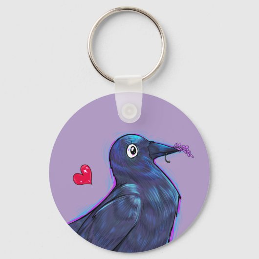 Porte-clés Cute Lavender Crow (Verso)