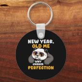 Porte-clés Cute Lazy Panda New Year Old Me 2026 Funny Sarcast (Recto)