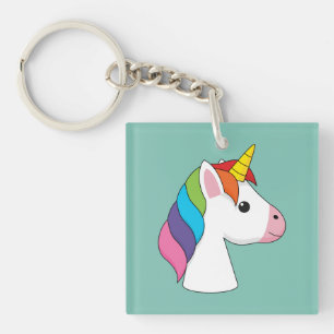 Porte-clés Cute licorne magique avec cheveux colorés