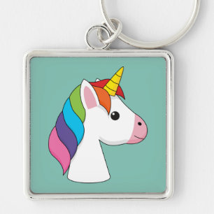 Porte-clés Cute licorne magique avec cheveux colorés