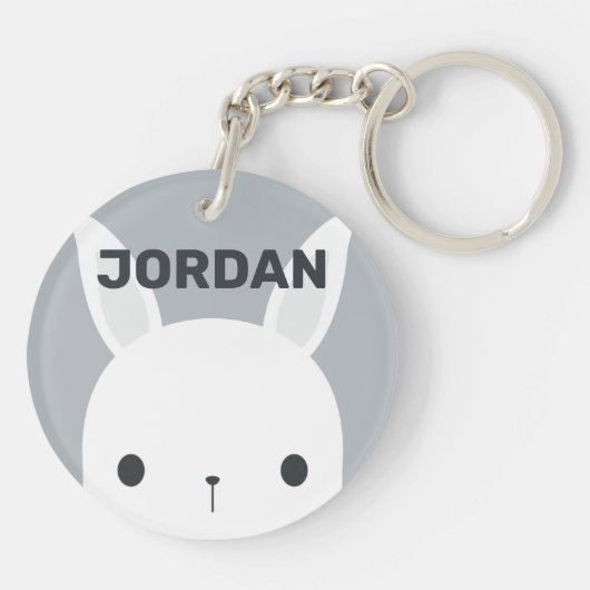 Porte-clés Cute Little Bunny Rabbit with Personalized (Dos)