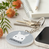 Porte-clés Cute Little Bunny Rabbit with Personalized (Devant droit)