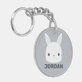 Porte-clés Cute Little Bunny Rabbit with Personalized (Devant gauche)