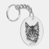 Porte-clés Cute Little Kitten personnalisable (Devant gauche)
