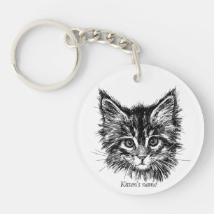 Porte-clés Cute Little Kitten personnalisable