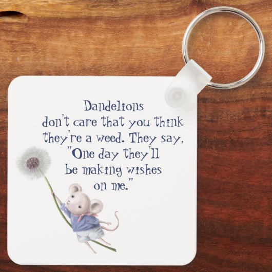 Porte-clés Cute Little Mouse Dandelion Source d'inspiration (Verso)
