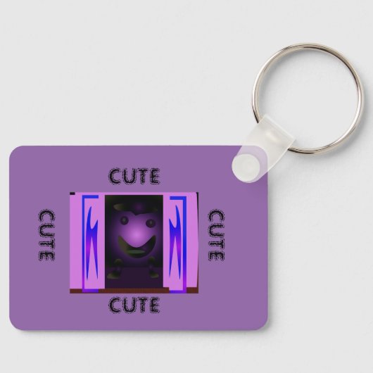Porte-clés CUTE_LOGO_PINK_BLACK_Aluminium (Recto)