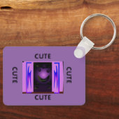 Porte-clés CUTE_LOGO_PINK_BLACK_Aluminium (Recto)