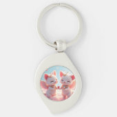 Porte-clés Cute Love Cats (Devant)