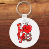 Porte-clés Cute Love Heart Stethoscope Phlebotomist Life Vale (Recto)