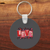 Porte-clés Cute Love Lettering Leopard Day Pink Valentine s (Recto)