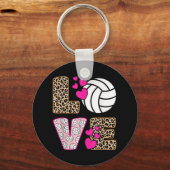 Porte-clés Cute Love Volleyball Empreinte de léopard Femmes V (Recto)